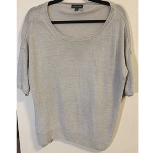 Lord & Taylor 100% Linen Grey Sweater Size L